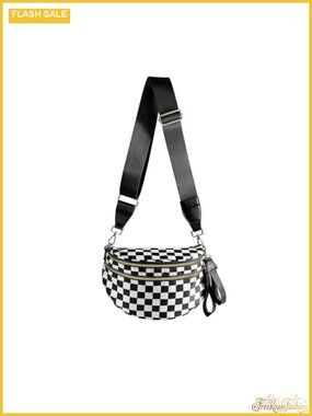 Checkered Nylon Crossbody Bag Bum Bag Handbags for Women